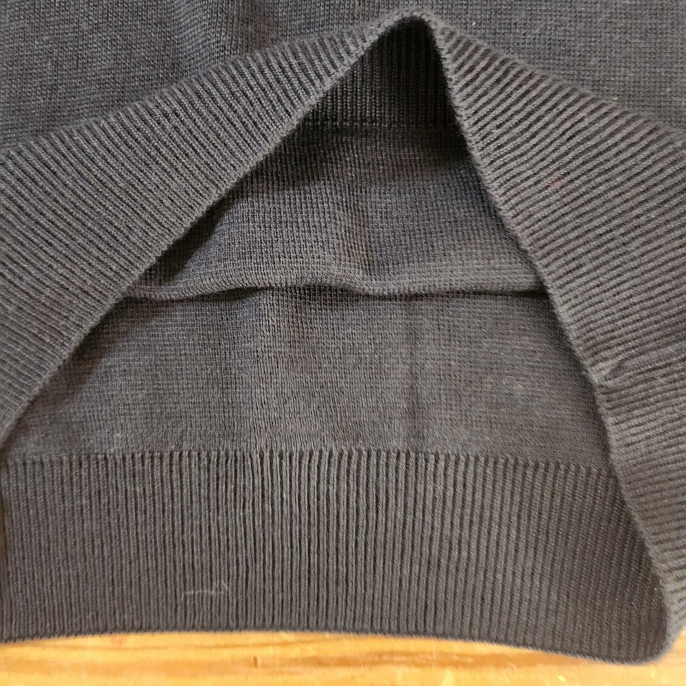 Lacoste Sport Men's V-Neck Wool Blend Navy Blue‎ Sweater Logo XL 6 Alligator - Picture 8 of 9